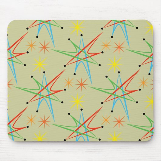 Atomares Sternenexplosions-Retro-Multifarben-Muste Mousepad (Vorne)