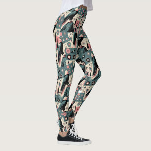 Atomarisches Retro-Adler-Geometrie-Design Leggings