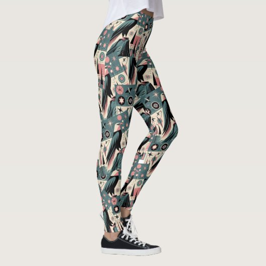 Atomarisches Retro-Adler-Geometrie-Design Leggings (Rechts)