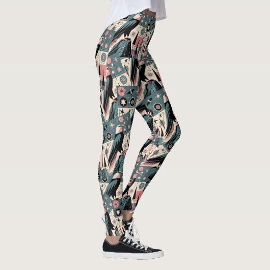 Atomarisches Retro-Adler-Geometrisches Design Leggings (Rechts)