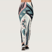 Atomarisches Retro-Adler-Geometrisches Muster   Leggings (Rückseite)