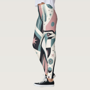 Atomarisches Retro-Adler-Geometrisches Muster Leggings