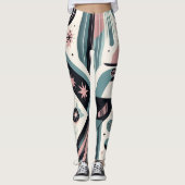 Atomarisches Retro-Adler-Geometrisches Muster   Leggings (Vorderseite)