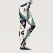 Atomarisches Retro-Adler-Geometrisches Muster   Leggings (Rechts)