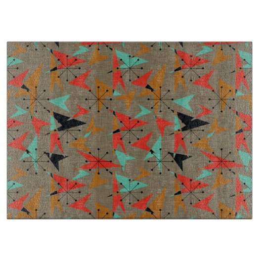 Atomarrows Pattern, Glass Cutting Board 15"x11" Schneidebrett (Vorderseite)