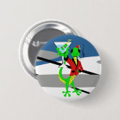 Atomaufenthaltsraum-Eidechsen-Knopf Button (Vorne & Hinten)