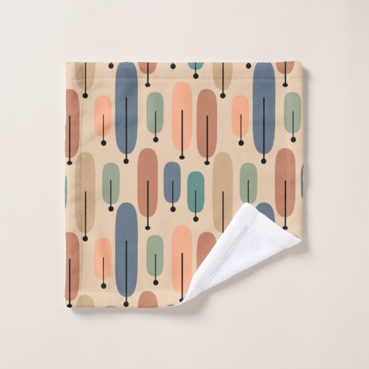 Atombäume Retro Badhandtuch Set (Waschlappen)