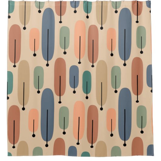 Atombäume Retro Duschvorhang (Vorderseite)