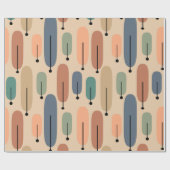 Atombäume Retro Geschenkpapier (Flach)