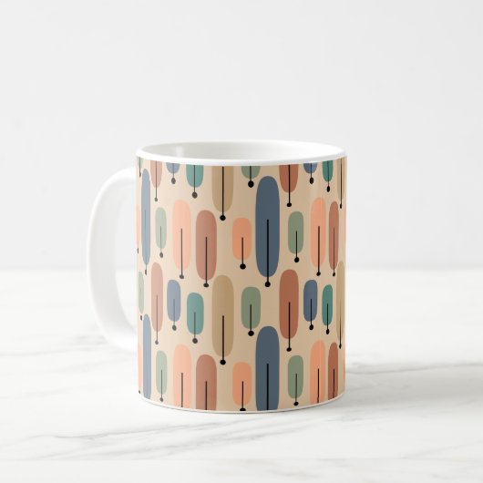 Atombäume Retro Kaffeetasse (Vorderseite Links)