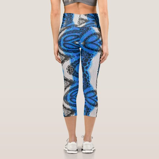 Atomblau Capri Leggings (Rückseite)