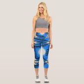 Atomblau Capri Leggings (Vorderseite)