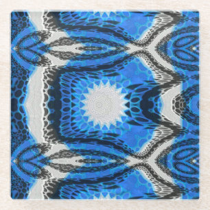 Atomblau Glasuntersetzer