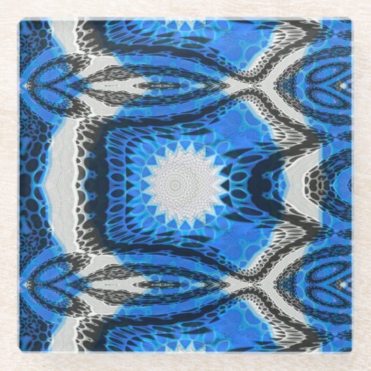 Atomblau Glasuntersetzer (Vorderseite)