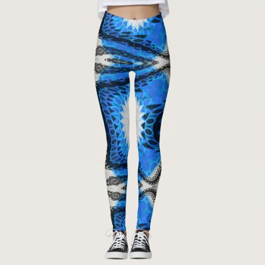 Atomblau Leggings (Vorderseite)