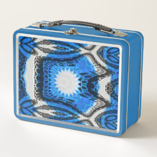 Atomblau Metall Brotdose