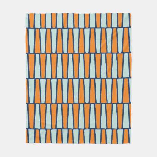 Atomblöcke aus dem Mittelalter, Aqua, Orange, Blau Fleecedecke (Vorderseite)