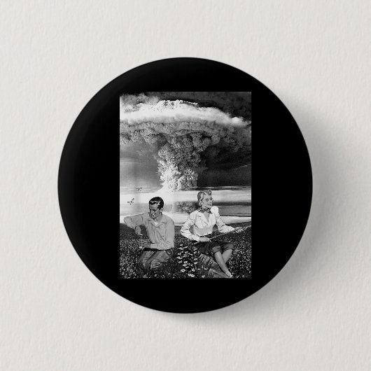 Atombombe Cloud Nuklear War Retro Vintag Milita Button (Vorderseite)