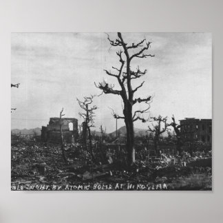 Atombombe-Foto des Zweiten Weltkriegs in Hiroshima Poster