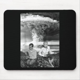 Atombombenwolke Atomkrieg Retro Vintage Militärisc Mousepad