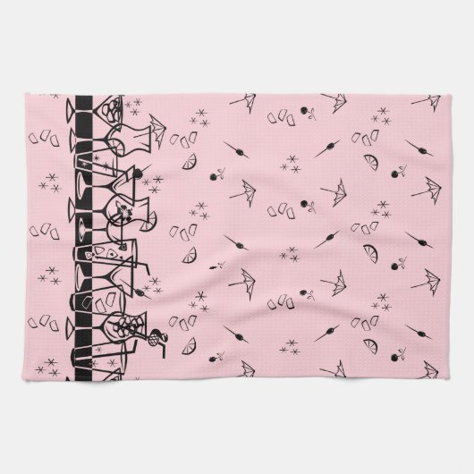 Atomcocktails in Rosa Geschirrtuch (Horizontal)