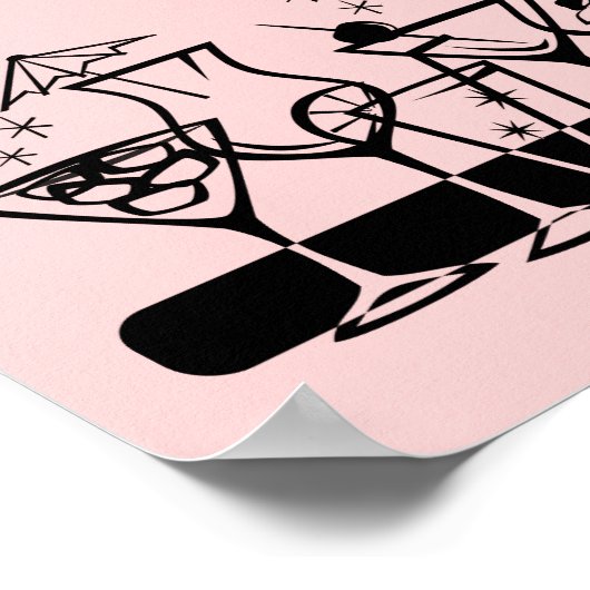 Atomcocktails in Rosa Poster (Ecke)