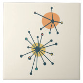 Atomcreme aus der Mitte des Jahrhunderts, dunkel A Fliese (Vorderseite)