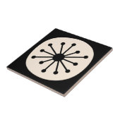 Atomdot Mid Century Modernes Retro Black & Cream Fliese (Seite)