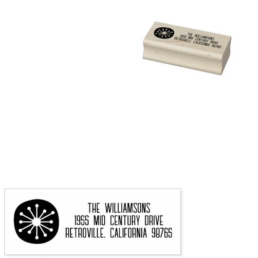 Atomdot Mitte Jahrhundert Modernes Retro Personali Gummistempel (Stempel)