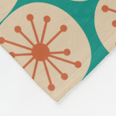 Atomdots Mitte Jahrhundert Moderne orange Beige Aq Fleecedecke (Ecke)