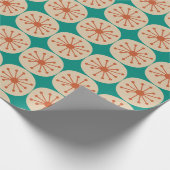 Atomdots Mitte Jahrhundert Moderne orange Beige Aq Geschenkpapier (Ecke)