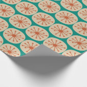 Atomdots Mitte Jahrhundert Moderne orange Beige Aq Geschenkpapier (Ecke)