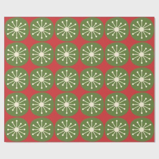Atomdots Mitte Jahrhundert Moderne Retro Weihnacht Geschenkpapier (Flach)
