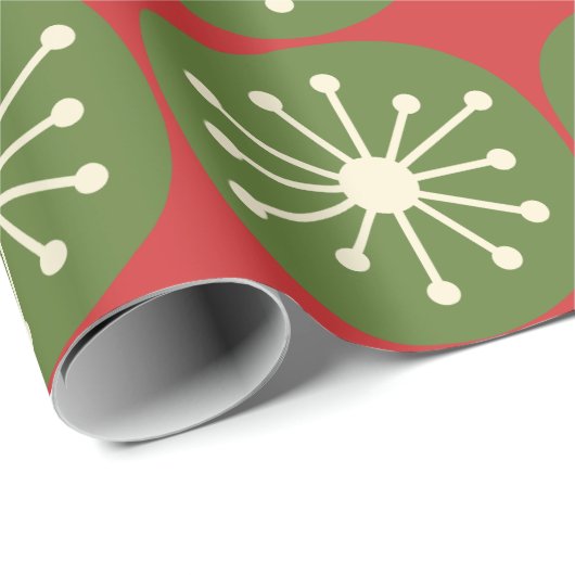 Atomdots Mitte Jahrhundert Moderne Retro Weihnacht Geschenkpapier (Rolleneckpunkt)