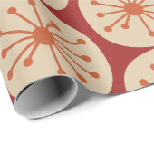 Atomdots Retro Mitte Jahrhundert Modernes Muster Geschenkpapier (Rolleneckpunkt)