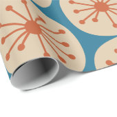 Atomdots Retro Mitte Jahrhundert Modernes Muster Geschenkpapier (Rolleneckpunkt)