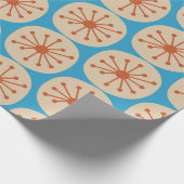 Atomdots Retro Mitte Jahrhundert Modernes Muster Geschenkpapier (Ecke)