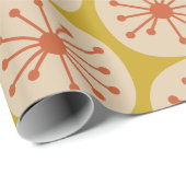 Atomdots Retro mitteles Mod Muster Mustard Orange Geschenkpapier (Rolleneckpunkt)