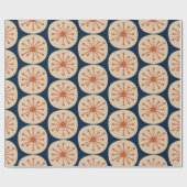 Atomdots Retro mitteles Mod Muster Orange und Mari Geschenkpapier (Flach)