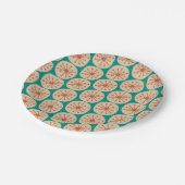 Atomdots Retro Mitteljahrhundert Modernes 50er Mus Pappteller (Schrägansicht)