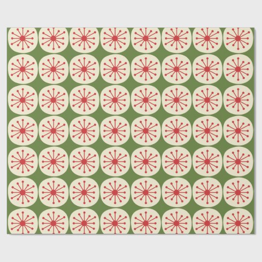 Atomdots Retro Weihnachtsmuster des mittleren Jahr Geschenkpapier (Flach)
