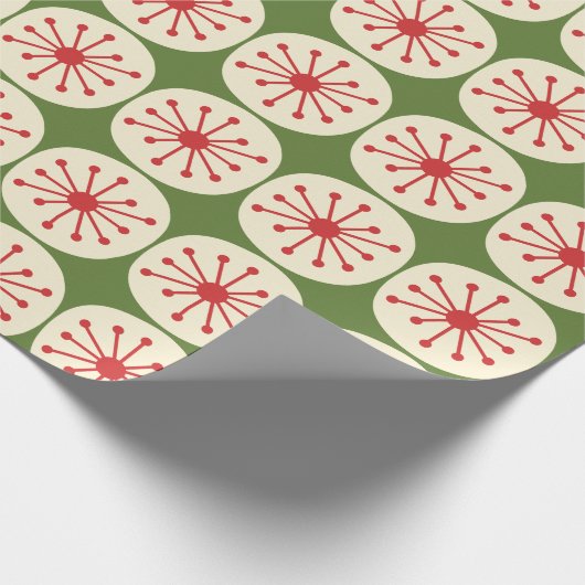 Atomdots Retro Weihnachtsmuster des mittleren Jahr Geschenkpapier (Ecke)