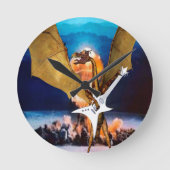 Atomdrache Runde Wanduhr (Vorderseite)