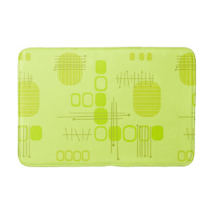 Atome Abstrakte Barkcloth-Chartreuse Badematte