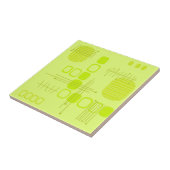 Atome Abstrakte Barkcloth-Chartreuse Fliese (Seite)