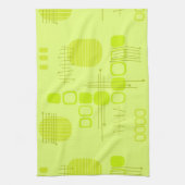 Atome Abstrakte Barkcloth-Chartreuse Geschirrtuch (Vertikal)