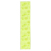 Atome Abstrakte Barkcloth-Chartreuse Kurzer Tischläufer (Vorderseite)