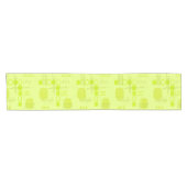 Atome Abstrakte Barkcloth-Chartreuse Kurzer Tischläufer (Horizontal)