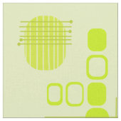 Atome Abstrakte Barkcloth-Chartreuse Stoff (Nahaufnahme)