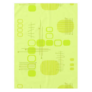 Atome Abstrakte Barkcloth-Chartreuse Tischdecke